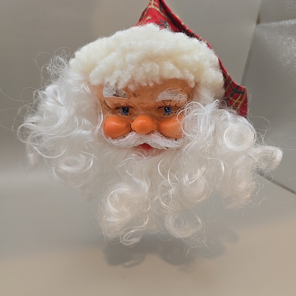 Vintage Santa Head With Fluffy Beard Christmas Ornament 5” - Picture 1 of 3